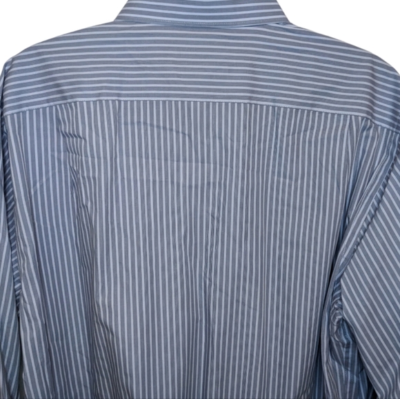 Covington Easy Care Blue/White Striped Button-Down Shirt Men's Large - Picture 8 of 10